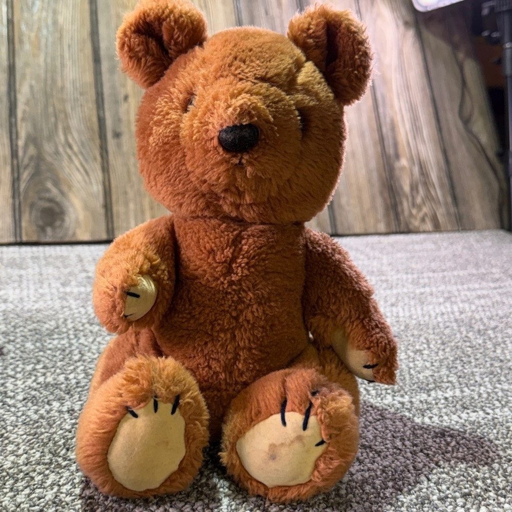 Vintage R Dakin 1981 Teddy Bear Plush Cinnamon Brown Stuffed Animal 10 Inch